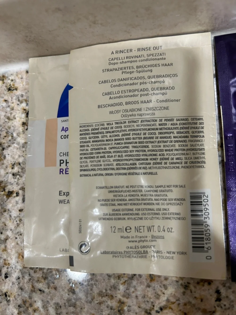 NWT set of 3 Phyto Paris Sachet (2 express conditioner, 1 exceptional mask)